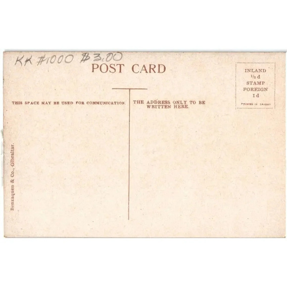 Gunners Parade with H. M. the late Queen Victoria's Monument Gibraltar Postcard - Picture 2 of 2